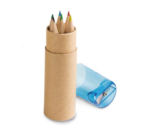 Комплект цветни дървени моливи - 6 броя