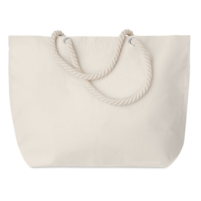 Плажна чанта от памук с въжена дръжка 220 гр/м²