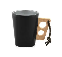 Двустенна чаша с бамбукова дръжка, 350 ml.