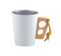 Двустенна чаша с бамбукова дръжка, 350 ml
