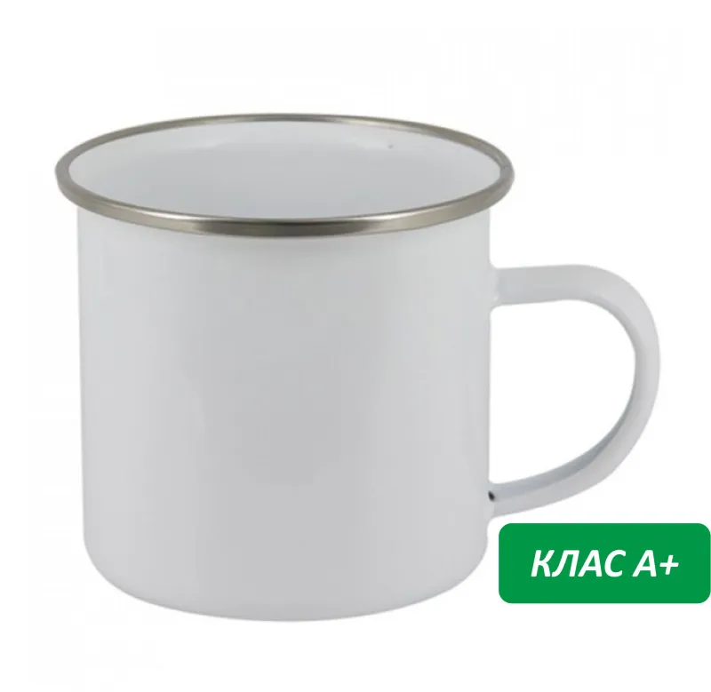 Емайлирана канче със сребрист кант <br/> КЛАС  А+